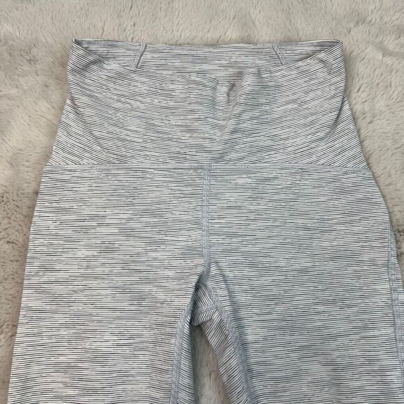 Lululemon Womens 4 Train Times Pants Crop Leggings Grey White Heathered Mesh - Picture 3 of 14